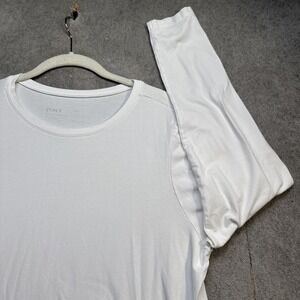 Pact Men's White Long Sleeve Crew Neck Shirt XXL Organic Cotton‎